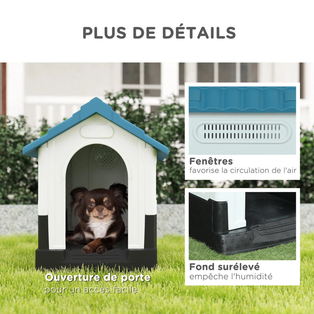Casetta per cani ¨C Minimal ¨C 64.5x57x66 cm bianco e blu