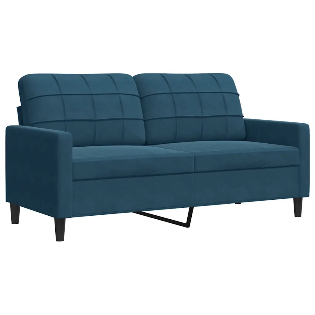 Set di Divani 4 pz con Cuscini e Rinforzi Blu in Velluto 3278470