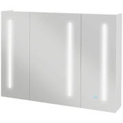 Specchio Armadietto da Bagno Pensile 90x15x70 cm in MDF e Vetro Bianco Lucido