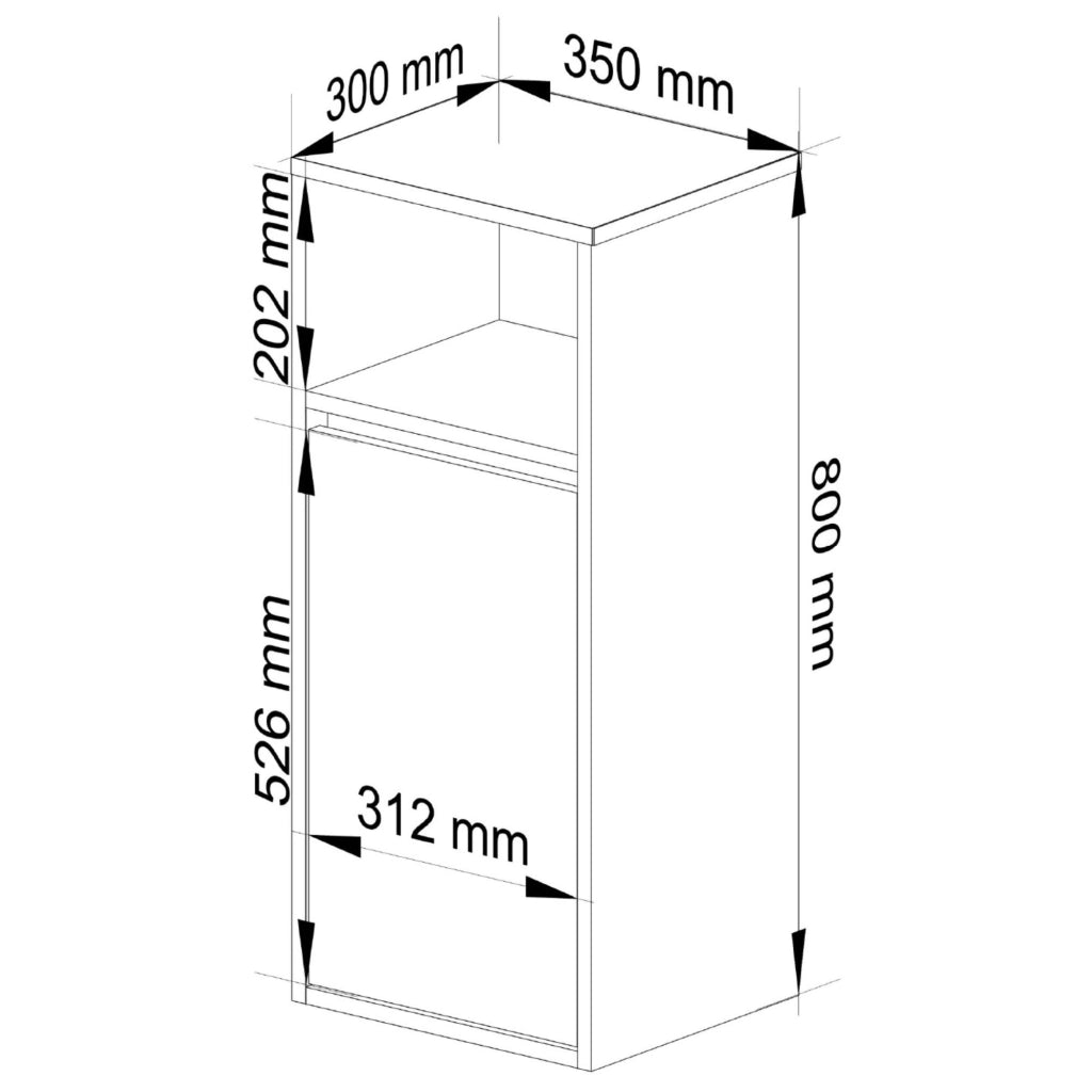 Mobile bagno sospeso VAMI Rovere Craft, Nero 35 cm 1 anta 35x30x80 cm
