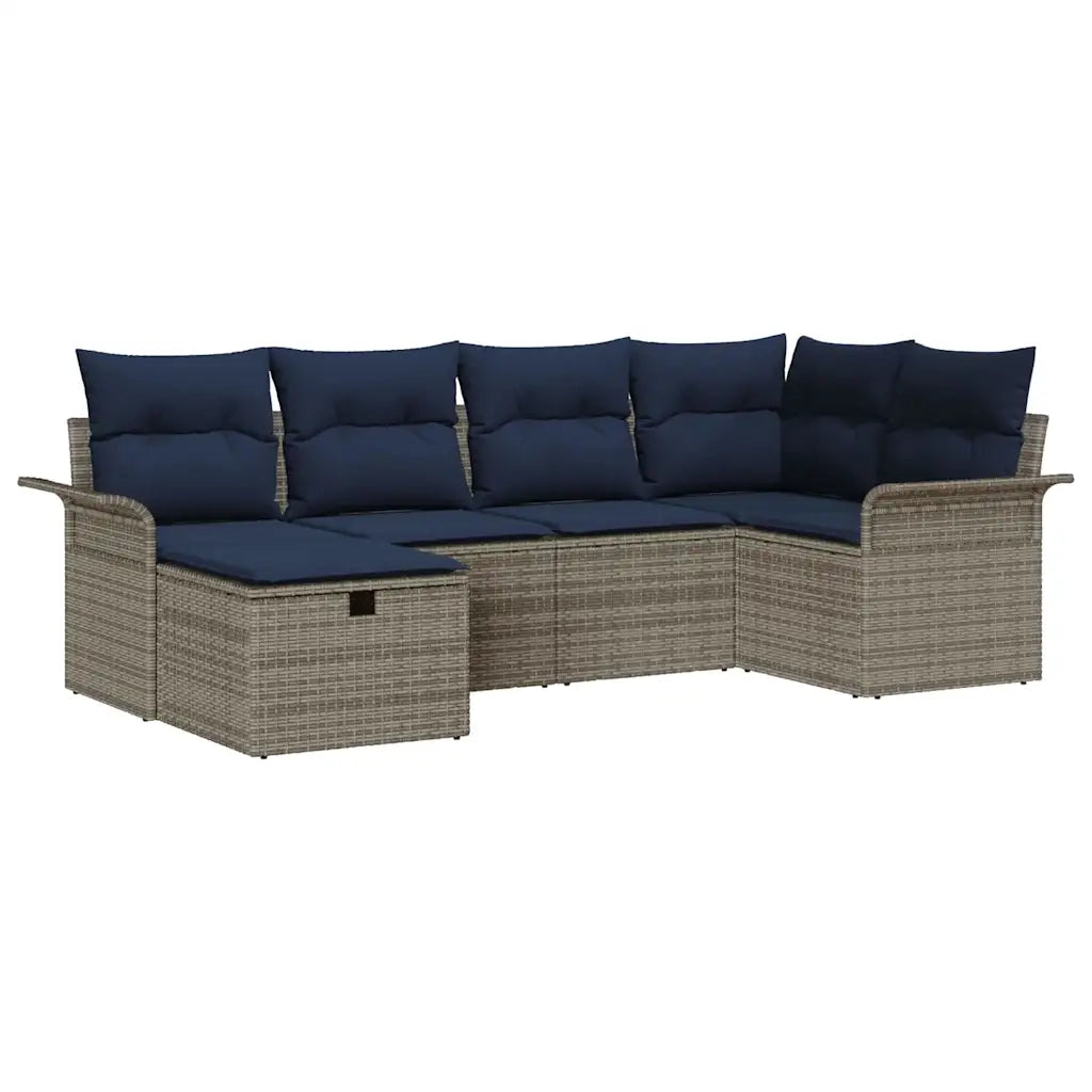 Set Divano da Giardino con cuscino 6 pcs Poly Rattan 3360216