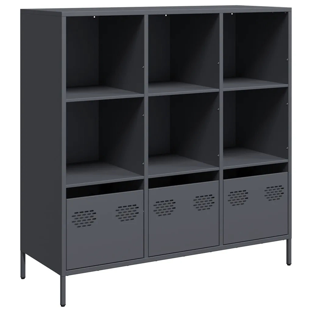 Credenza | Madia | Buffet da pranzo | Armadio da pranzo Antracite 101,5x39x103,5 cm Acciaio