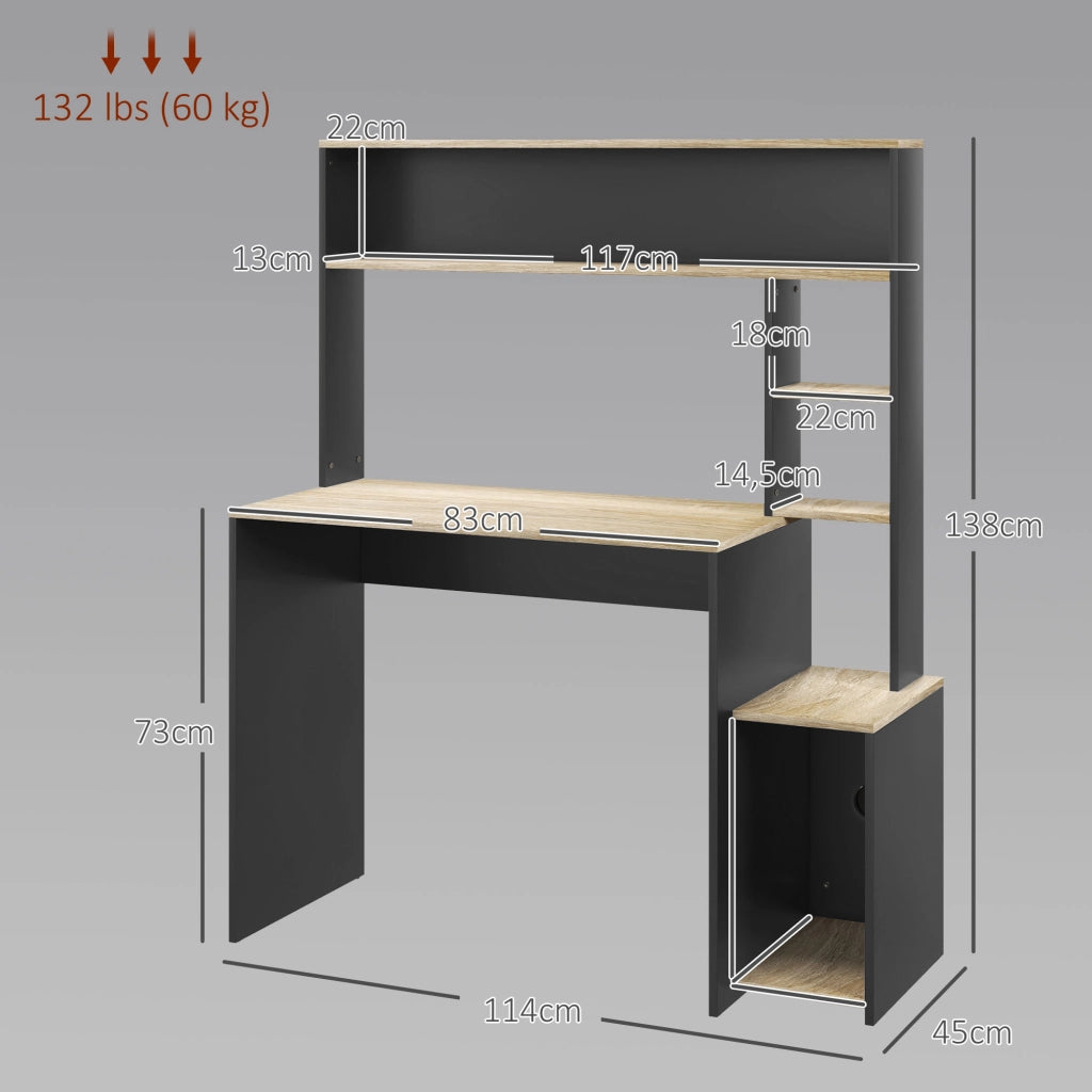 Scrivania con scaffali e supporto PC ¨C Minimal ¨C 114x45x138 cm