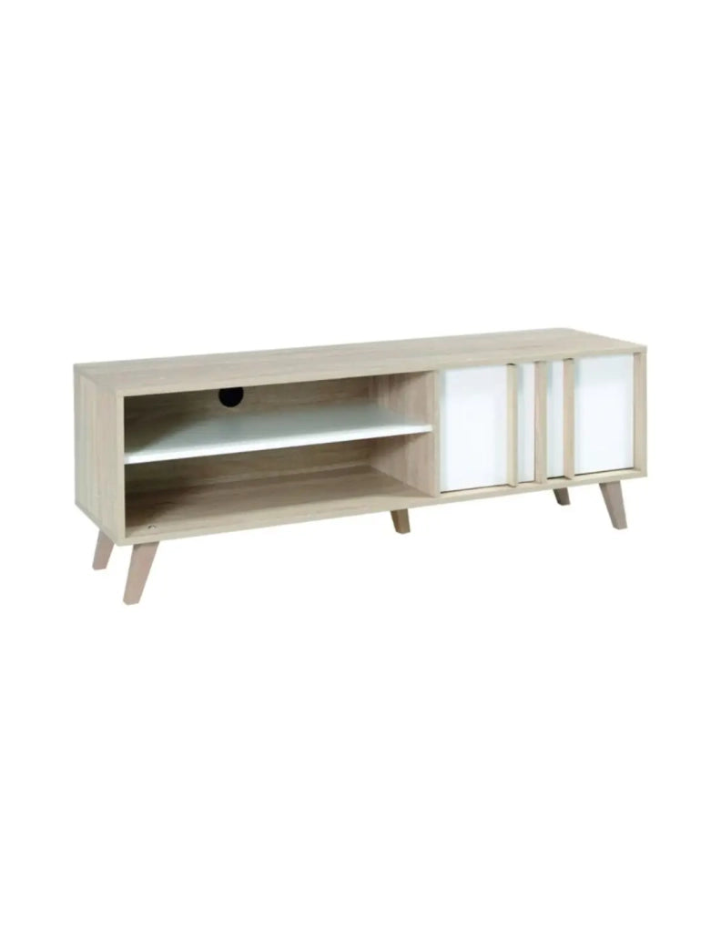 Mobile TV MALMO 150 cm colori rovere chiaro e bianco