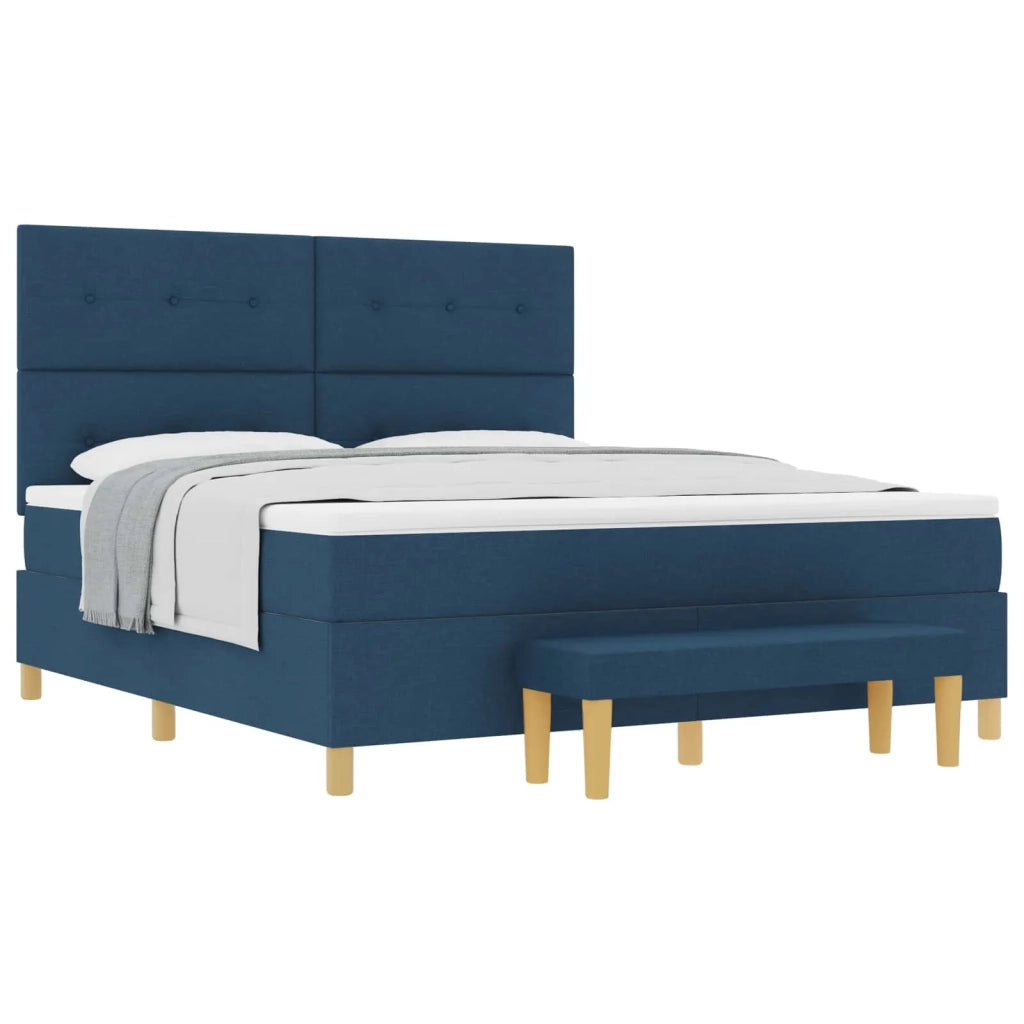 Letto a molle con materasso Blu 180 x 200 cm Tessuto