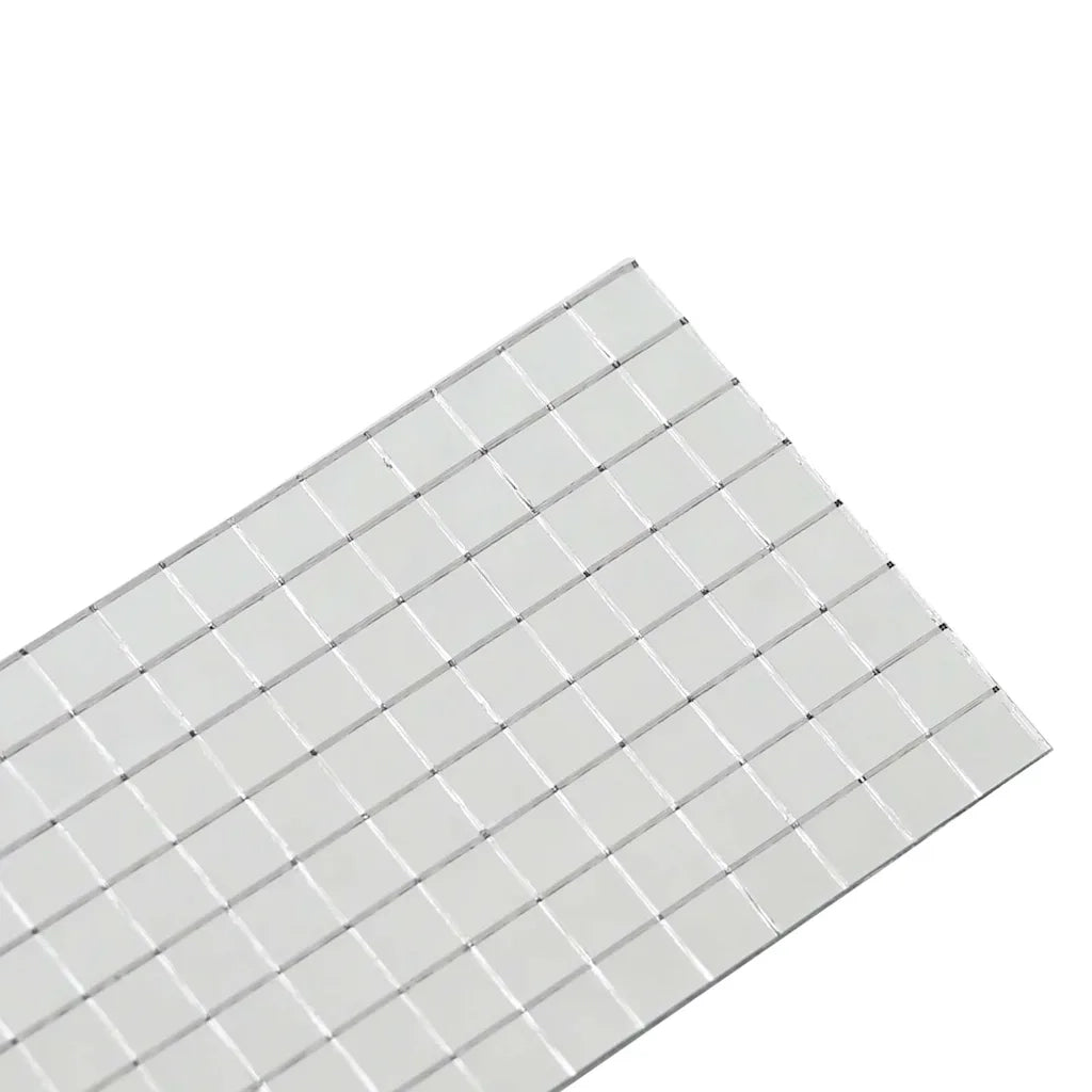 Piastrella a Mosaico con Specchio 3 pcs Argento 100 x 4 cm 42017629