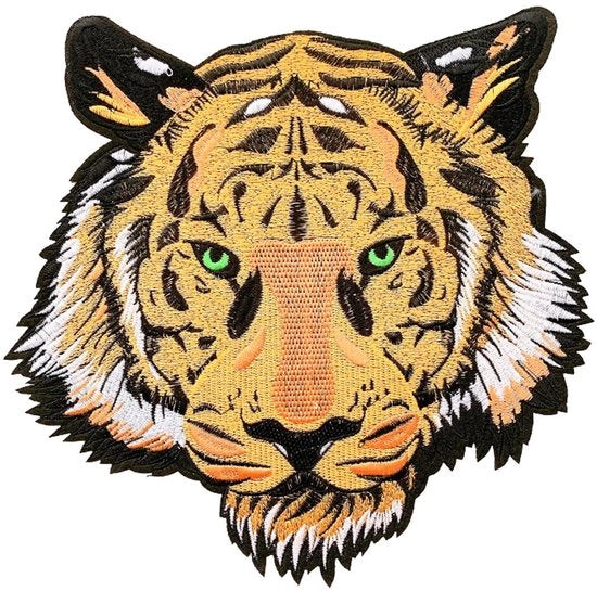 Patch con tigre con decorazione a punto diago per abbigliamento e accessori