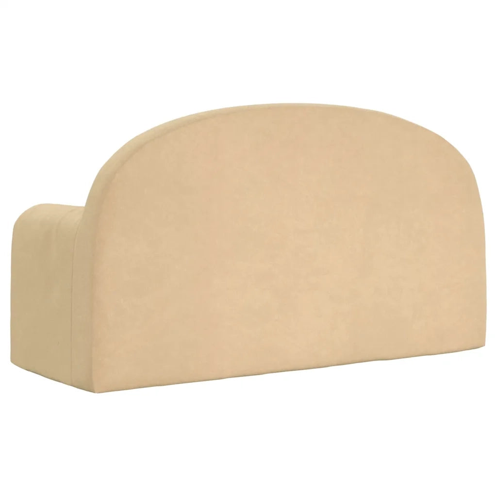 Divano per Bambini a 2 Posti Crema in Morbido Peluche 357013