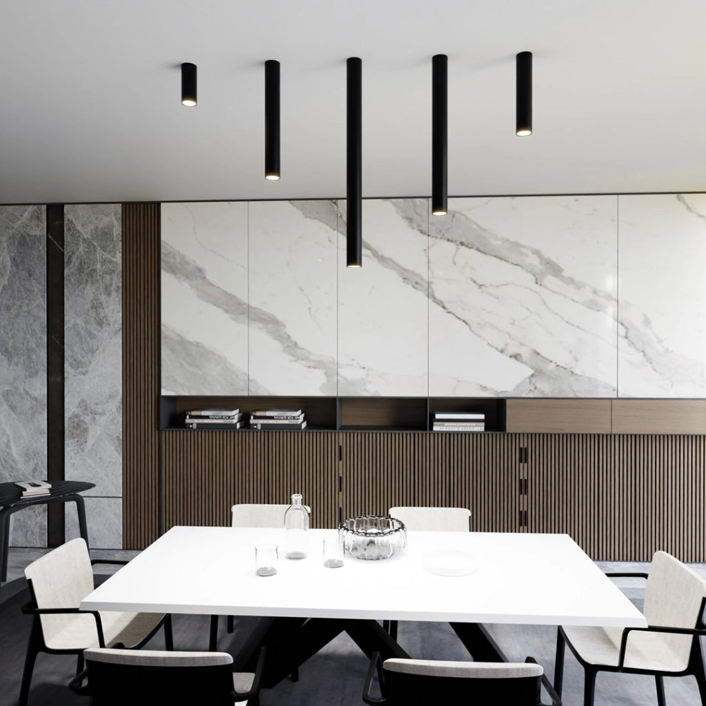 Faretto soffitto nero tondo 80cm GU10 8W Emibig TECNO