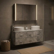 Set di mobili per il bagno 4 pz Grigio Cemento 3407106