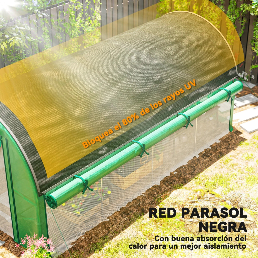 Serra Tunnel 4.5x2x2 m ¨C Minimal ¨C Verde con 8 Finestre e 2 Porte