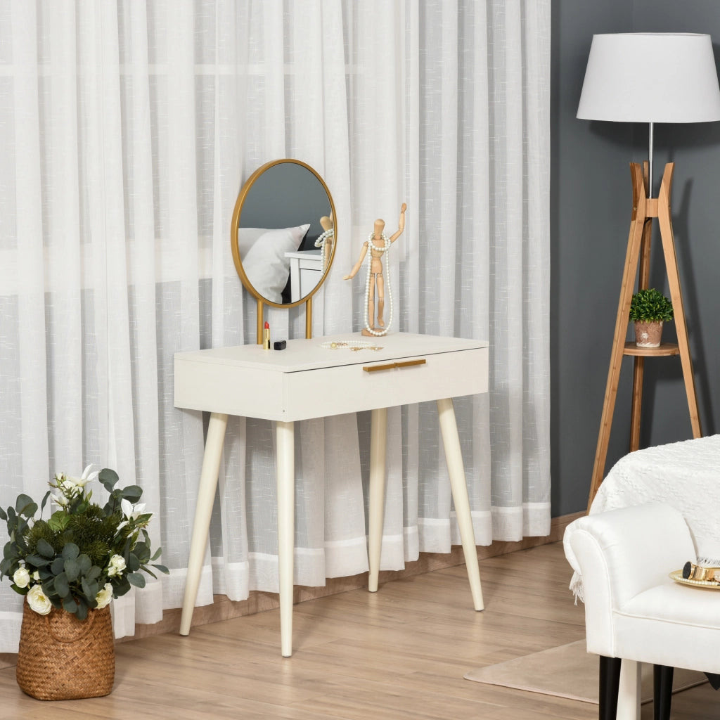 Cassettiera con specchio ¨C Minimal ¨C 80x40x123 cm bianco