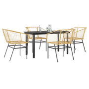 Set da Pranzo da Giardino 5pz Polyrattan Vetro 3334592