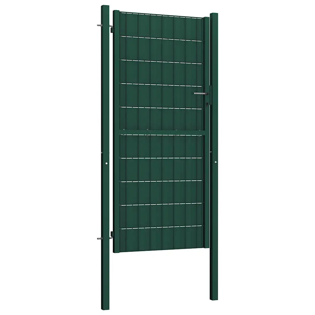 Cancello per Recinzione in PVC e Acciaio 100x164 cm Verde CFW4400914