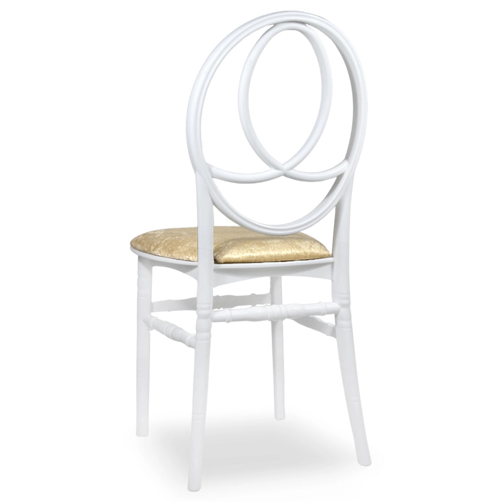 Set da 20 Sedie New Phoenix in Plastica Bianche con cuscino vellutino