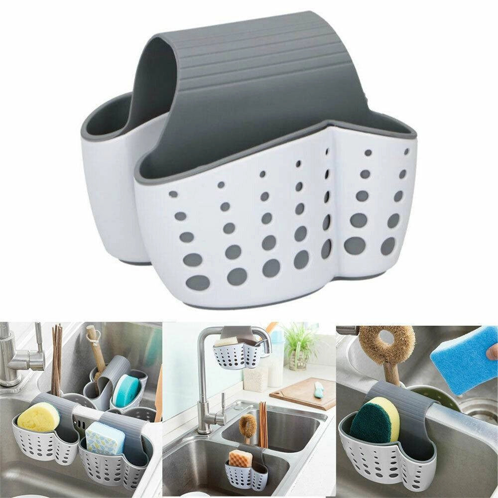 Trade Shop - Porta Spugne Organizzatore Portaoggetti Lavello Cucina Salvaspazio 2 Scomparti -