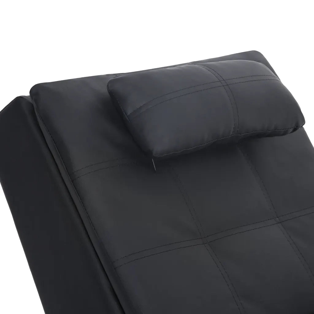 Sdraio Massaggiante con Cuscino Nero in Similpelle 281344