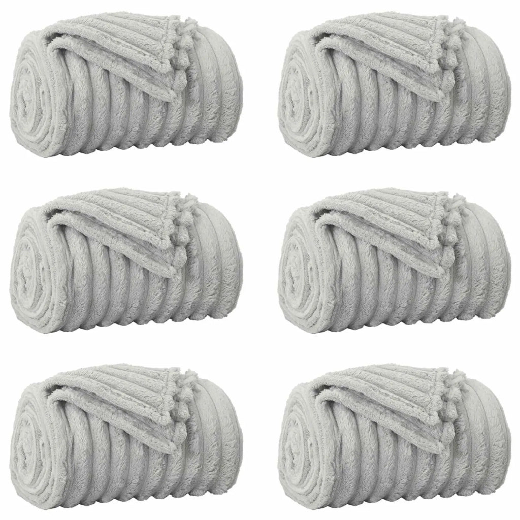 Coperte da Pile 6 pcs Grigio 150 x 130 cm Panno 42016877