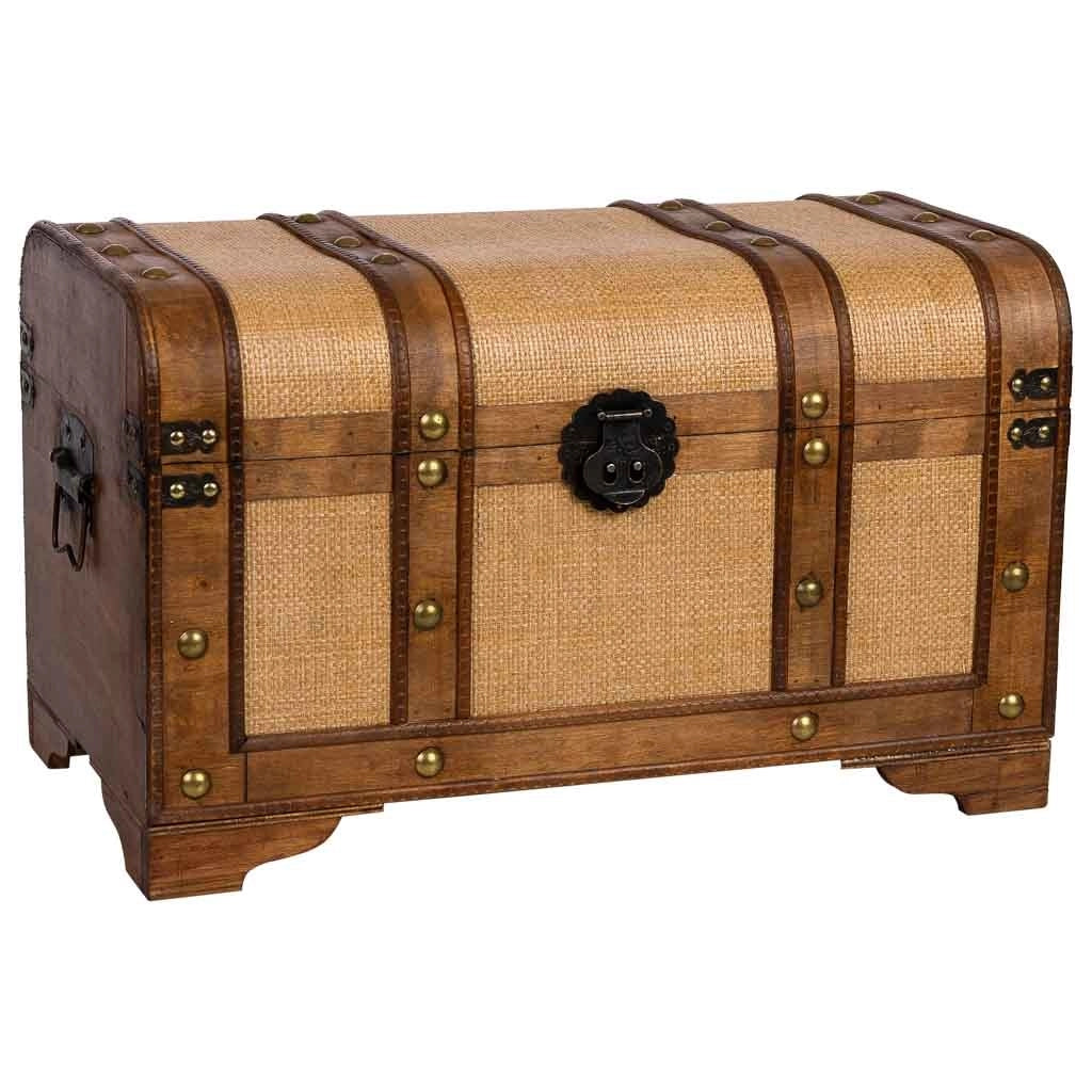 Baule in legno marrone 60x33x36,5