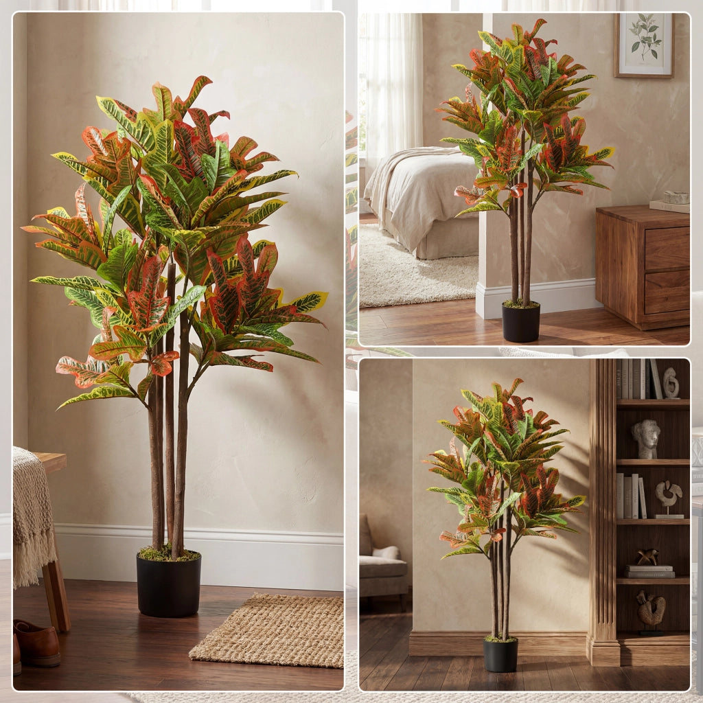 Pianta Artificiale Decorativa ¨C Minimal ¨C Multicolor con Vaso 120 cm