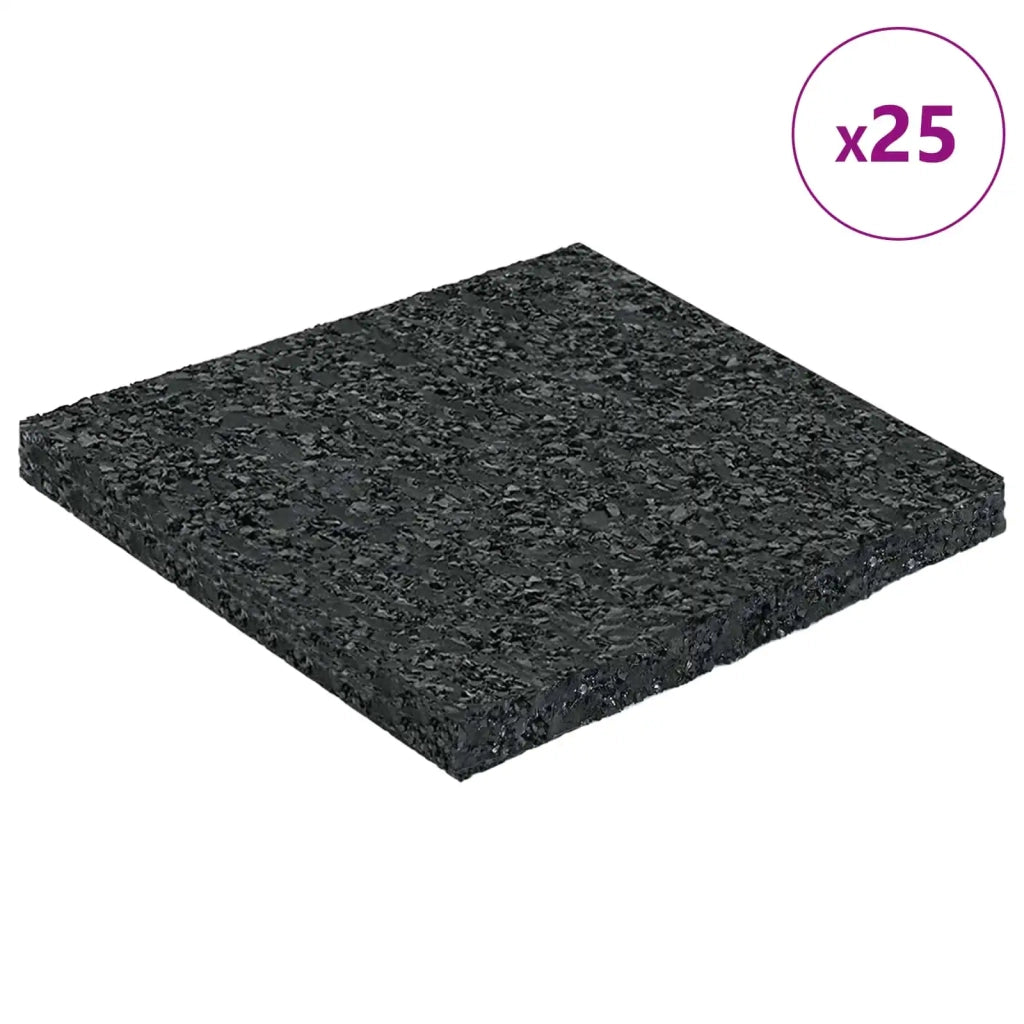 Pad per patio in granuli di gomma Nero 9 x 9 x 0,6 cm Gomma 42027231