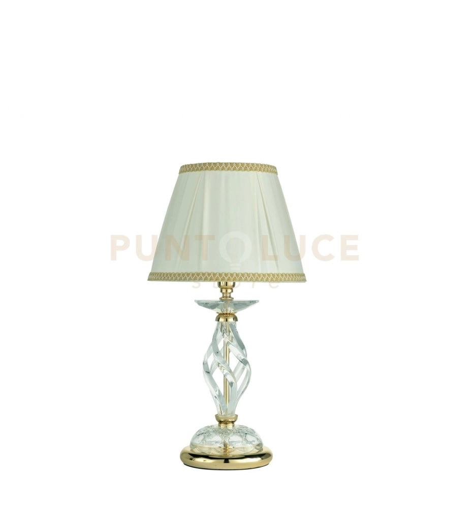 LUME PICCOLO 1306 1 LUCE TRASPARENTE E ORO ATTACCO E14 H.30+19CM