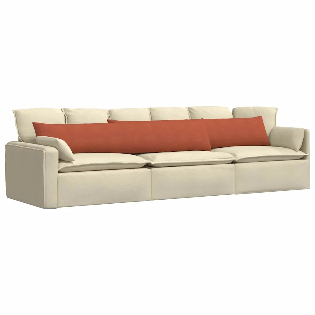 Cuscini da Divano 2 pz-Set di 2 Cuscini per Sofa Rosso Arancio 200 x 40 cm
