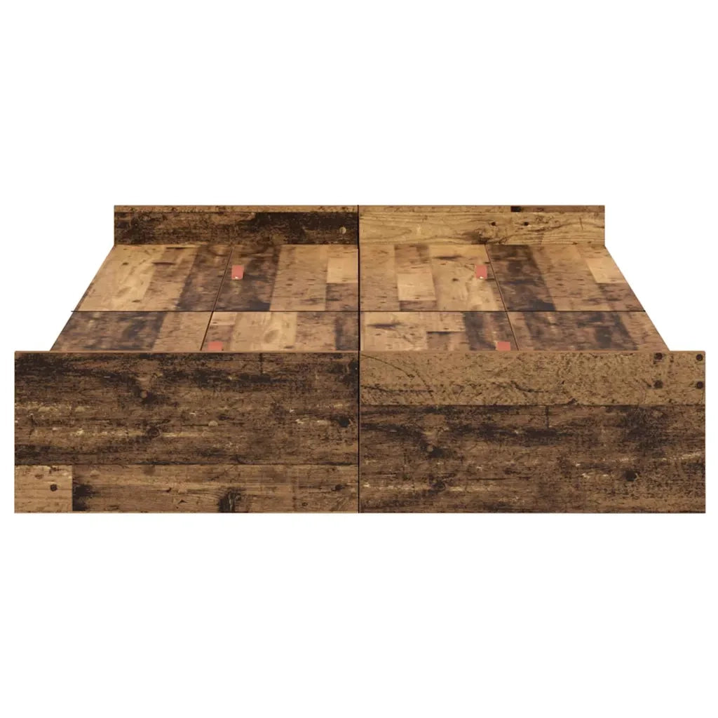 Struttura letto con contenitore-Giroletto con contenitore Legno vecchio 120 x 190 cm 981364