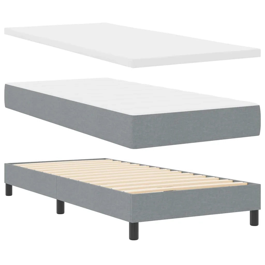 Letto a molle con testiera Grigio chiaro 90 x 200 cm Tessuto 3338734