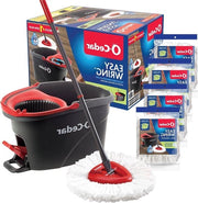 Sistema di pulizia a spugna microfibra - Kit spin mop e secchio con 4 inclusions aggiuntive