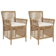 Sedia da giardino con cuscino 2 pz | Sedie da Esterno Beige e Crema polyrattan