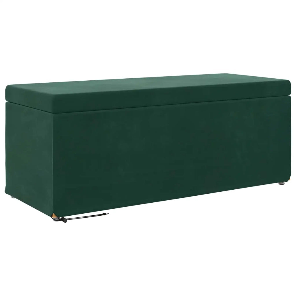 Pouf Verde Scuro Velluto e Legno Ingegnerizzato 876797