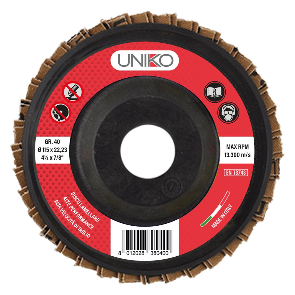 10pz disco lamellare per ferro ã¸ 115 gr. 100 codice 5012416 cod:ferx.5012416nlm