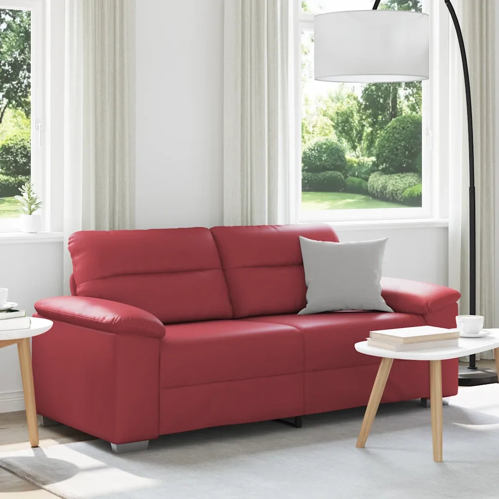 Divano a 2 posti Rosso Vino 180x81x84 cm in Similpelle 4105341