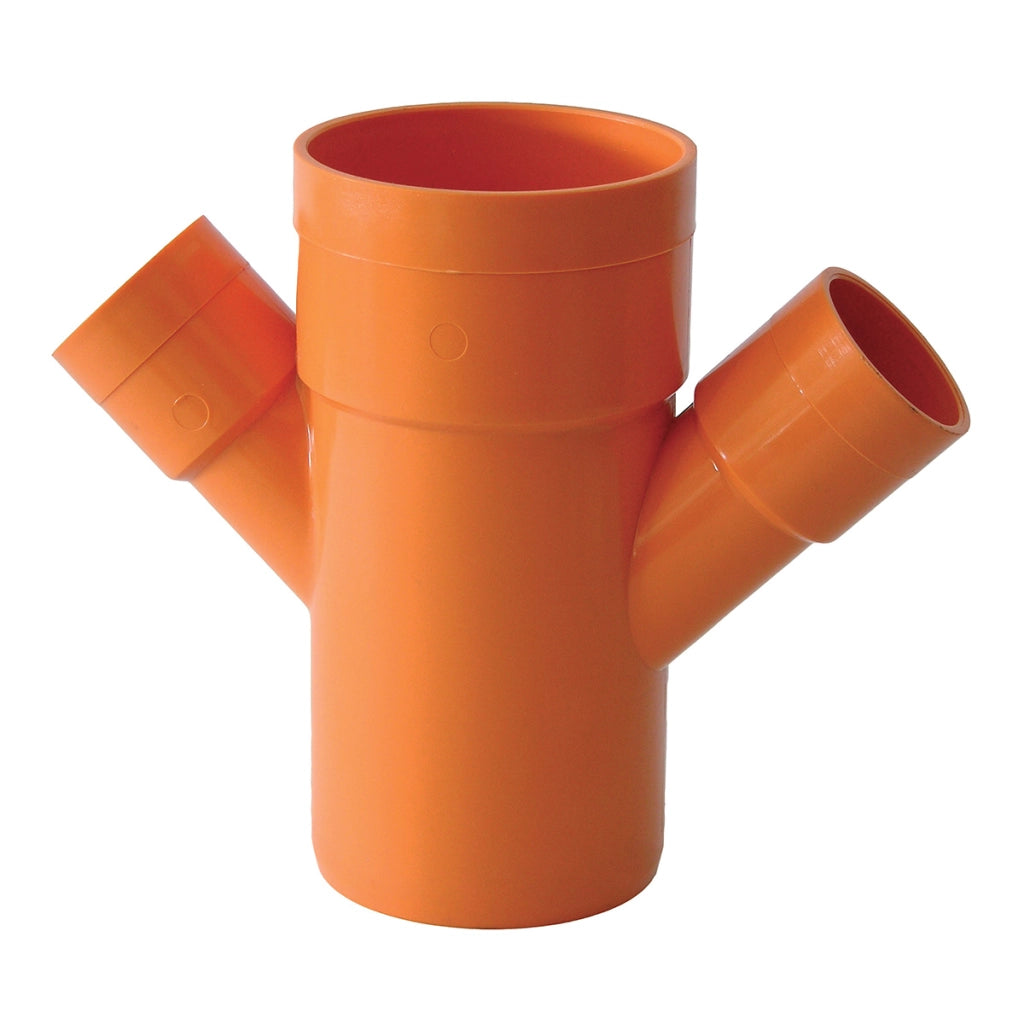 DERIVAZIONE DOPPIA RIDOTTA 45  ° ARANCIO- Diam. 100 x 40- ESCLU- pezzi 1