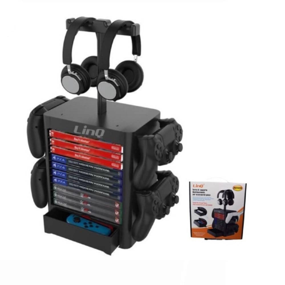Trade Shop - Torre Stand Supporto Multifunzione Controller Per Accessori Giochi Ps5 Hd3450 -