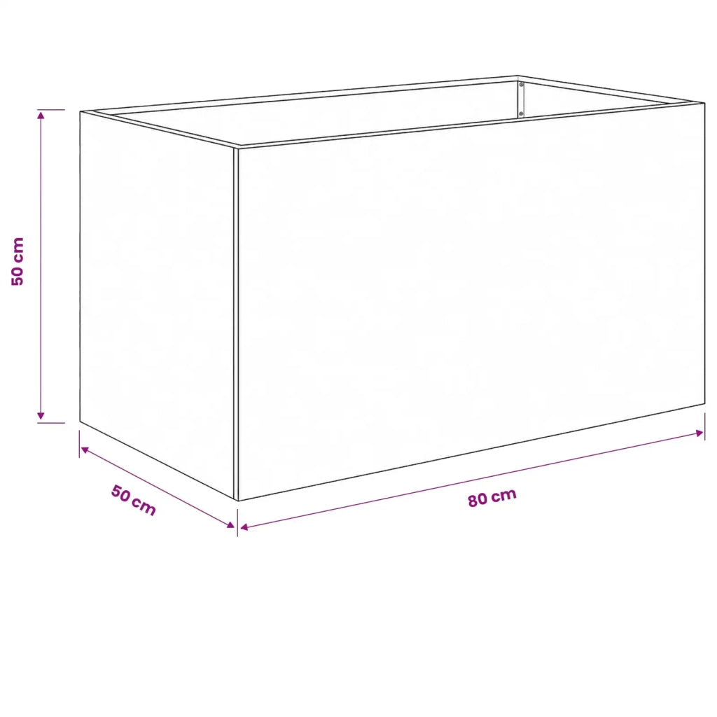 Vaso da giardino 2 pz Ruggine 80 x 50 x 50 cm Acciaio Corten 8005273