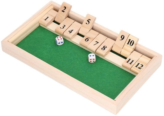 Bordspello di Dadi Premium - Materiale di Alta Qualità - 12 Dadi con Numeri - Design Adattabile - Gioco di Intrattenimento - Legno Sostenibile