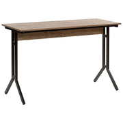 Scrivania da home office Piano in legno scuro Gambe in acciaio verniciato a polvere Nero 120 x 48 cm Design industriale moderno