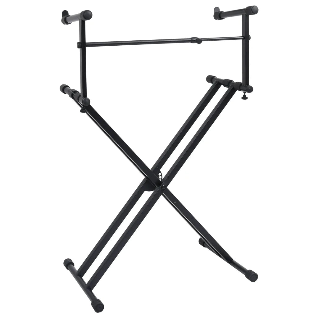 Supporto per Tastiera Musicale a Doppia Staffa a X Nero 70094
