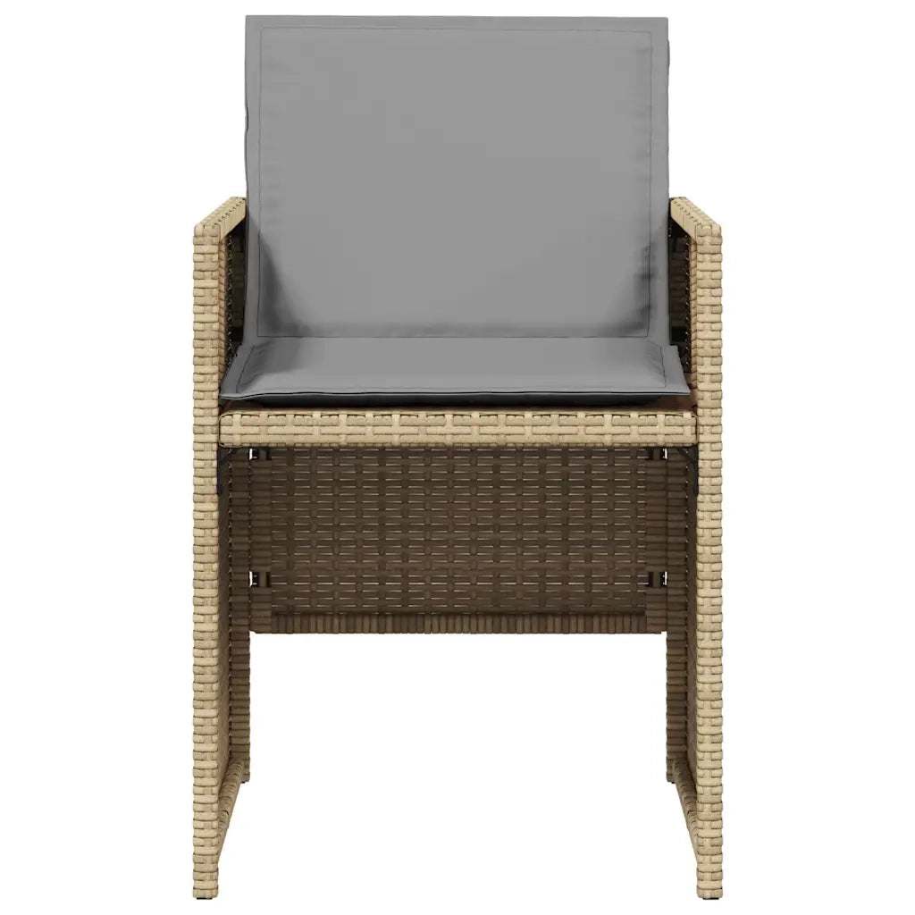 Set Pranzo da Giardino 5 pz con Cuscini Beige Misto Polyrattan 365088
