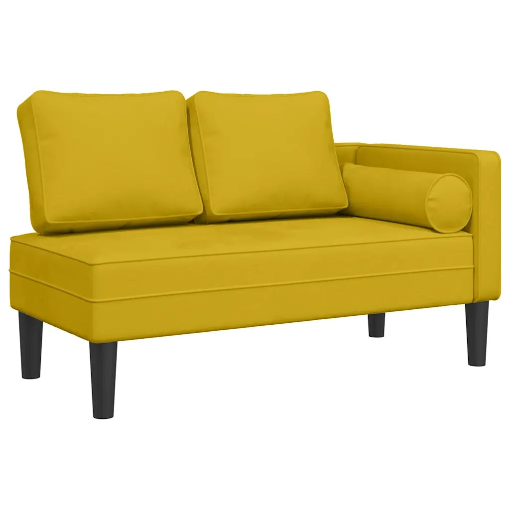 Chaise Longue con Cuscini Giallo in Velluto 4007577