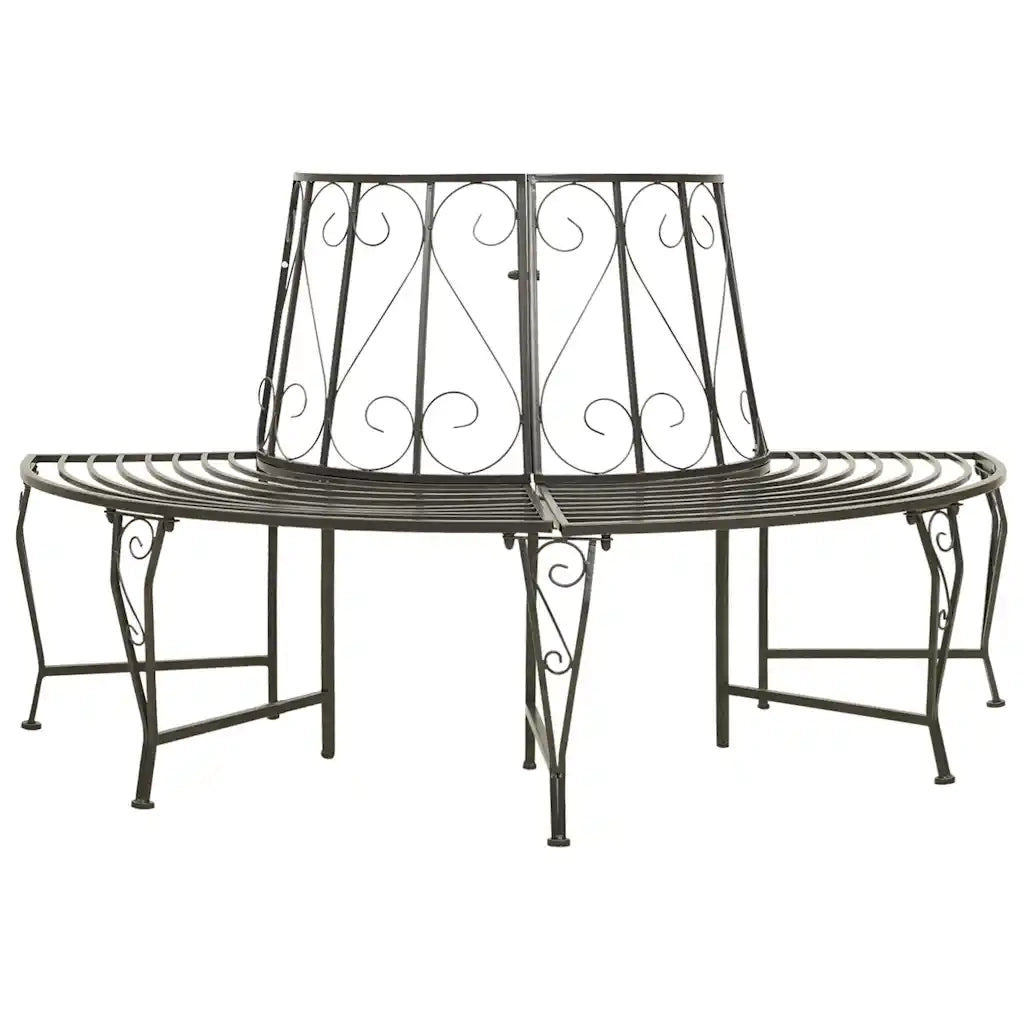 Panca da Giardino | Panchina Semicircolare per Albero 160 cm in Acciaio