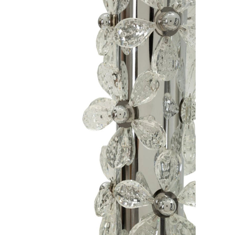 Lampadelle A Da Tavolo Silver Flower cm ø 35x74