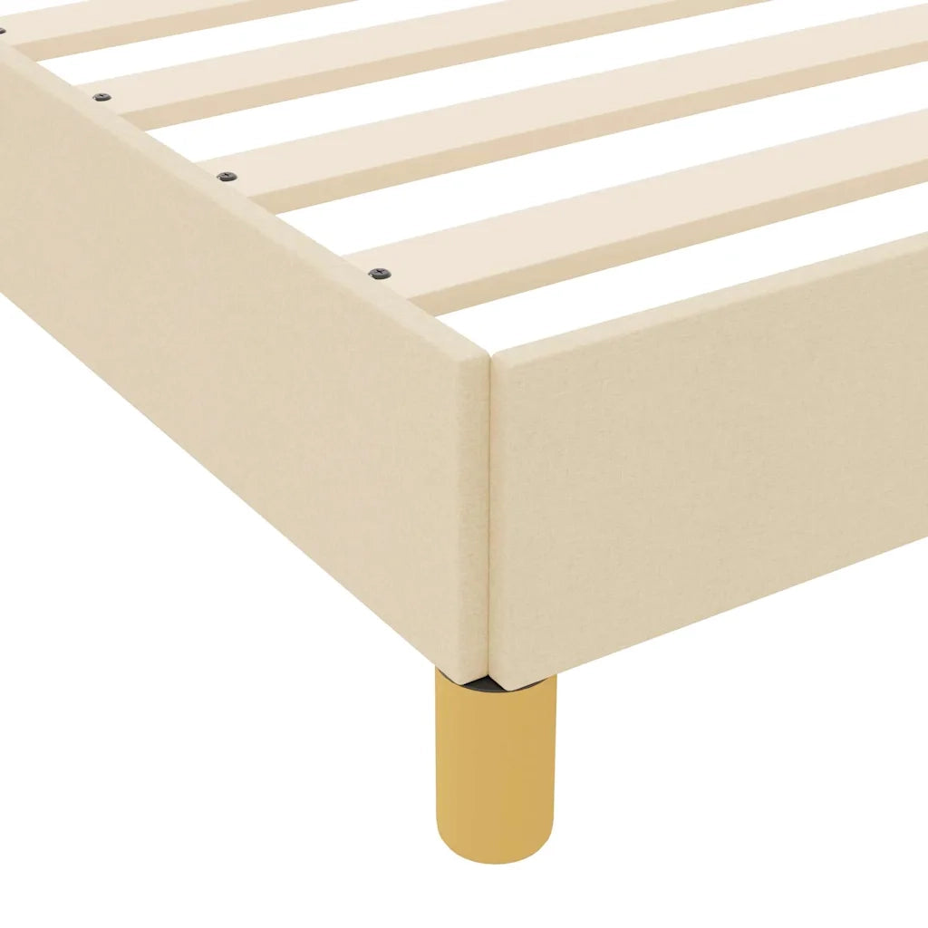 Letto a molle con materasso Crema 80 x 200 cm Tessuto 3398526