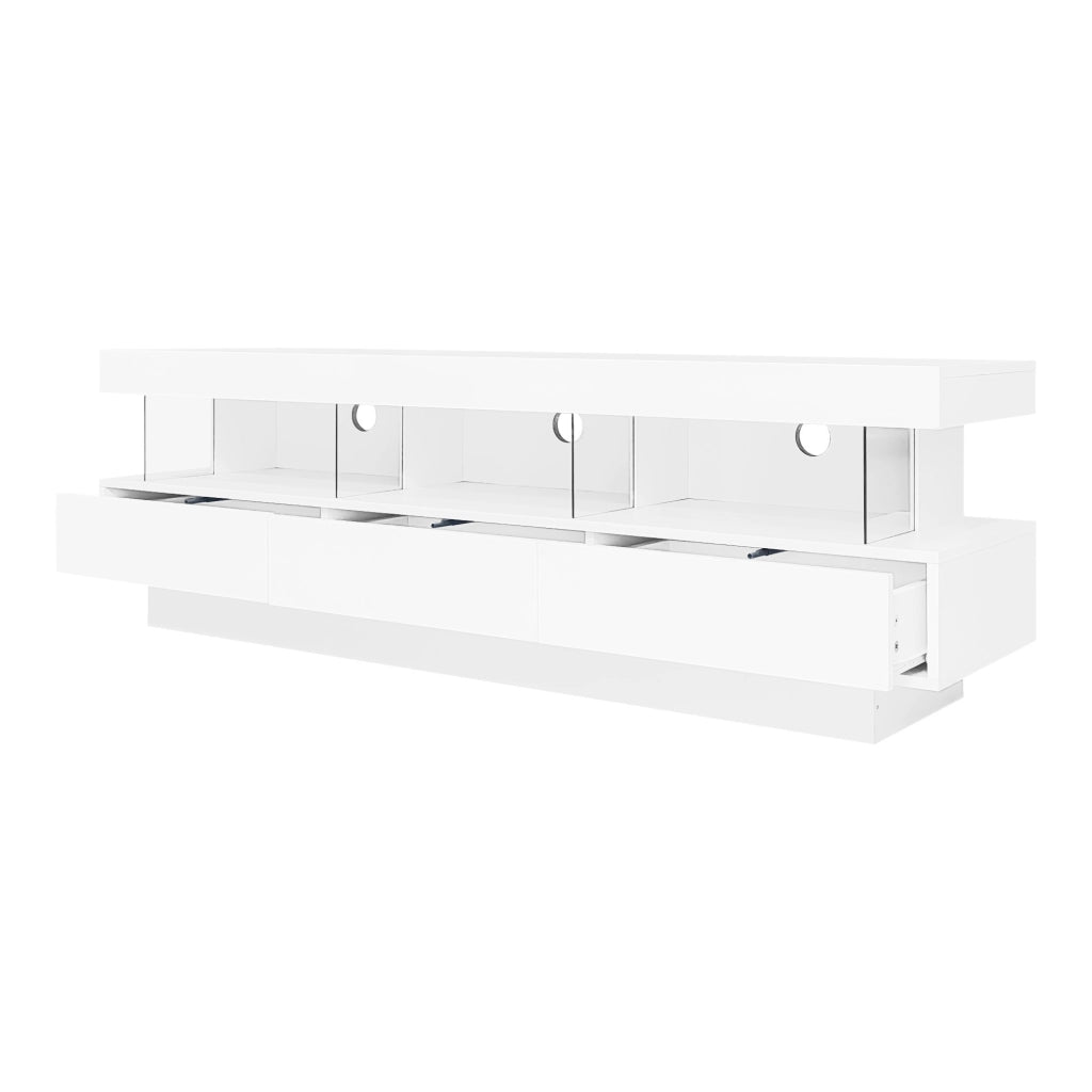 Mobile TV con LED e Vetro ¨C MINIMAL ¨C Bianco Lucido, 160x38x50,5 cm