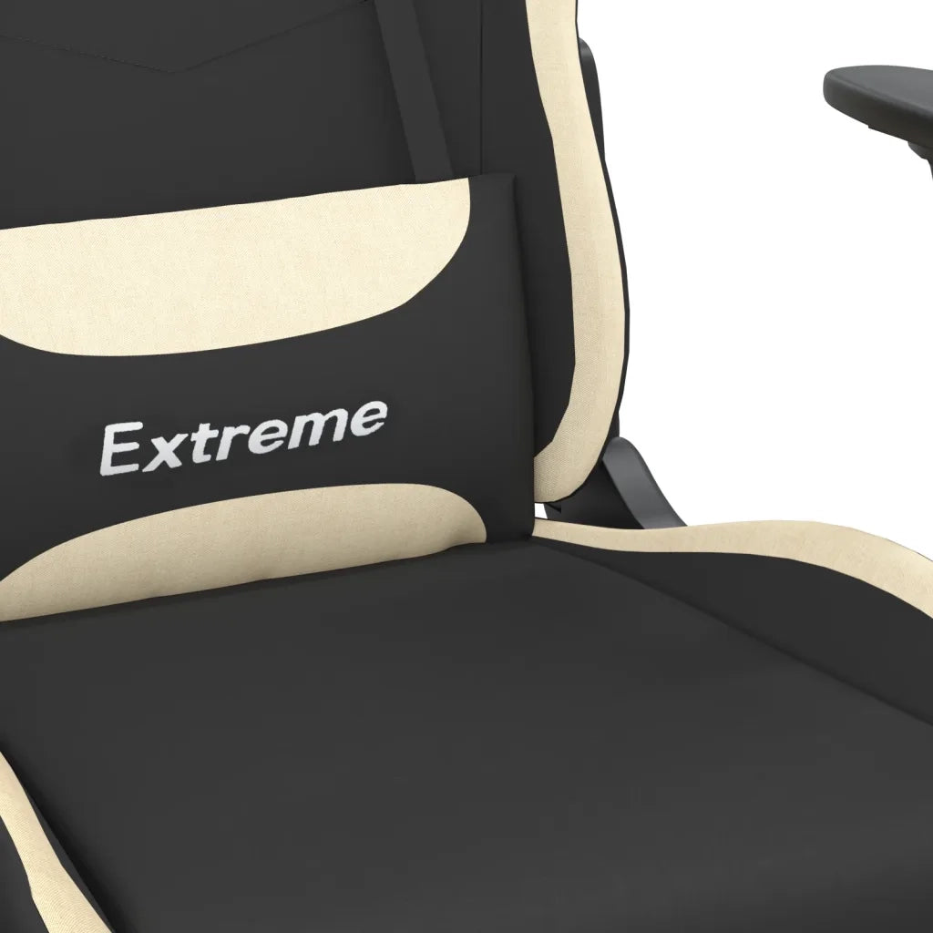 Sedia da Gaming Nero e Crema in Tessuto 345469