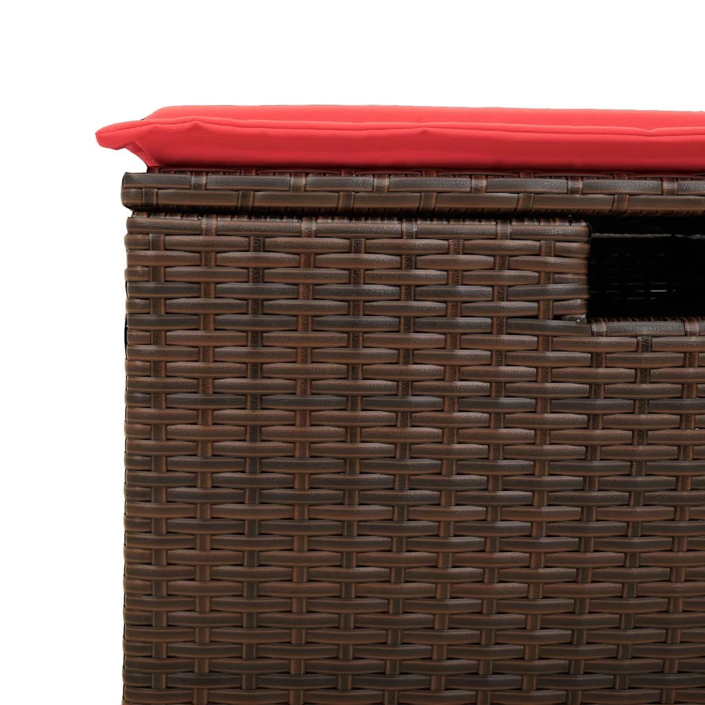 Set Divano da Giardino 4 pz con Cuscini Marrone in Polyrattan 3325360