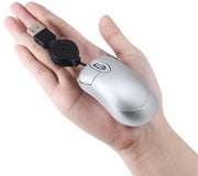 Mini mouse ottico a scorrimento USB retrattile adatto per PC adatto per laptop argento