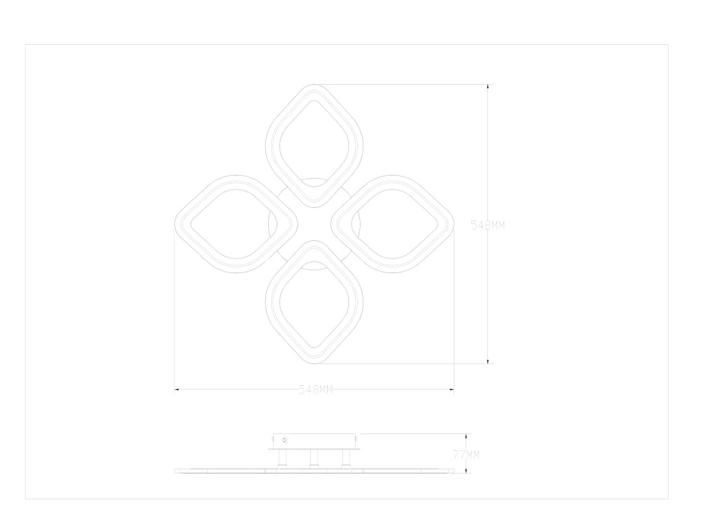 Plafoniera moderna nera oro geometrica LED 30W ILLUMIA